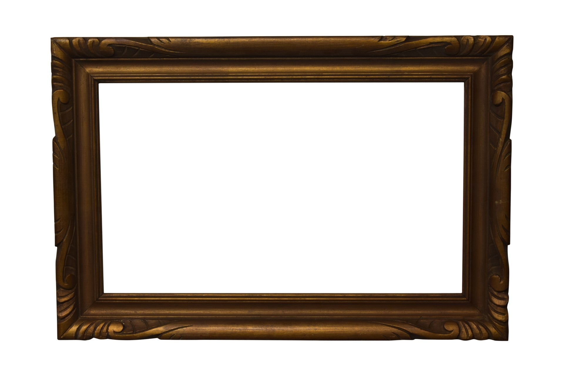 12x20 inch Vintage Gold Arts and Crafts Picture Frame For Canvas Art circa 1900s (20th Century American painting frame for sale).