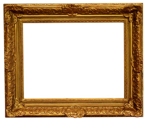 15x20 Inch Vintage Gold Regence Style Picture Frame for canvas art circa 1900s (20th Century American painting frame for sale).