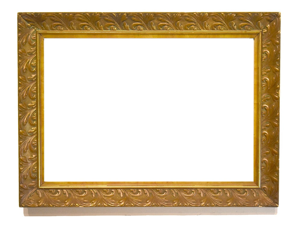 22x32 inch Antique Gold Arts And Crafts Picture Frame for canvas art circa 1915 (20th Century American painting frame for sale).