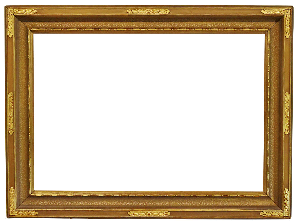 18x26 Inch Antique American Gold Arts And Crafts Picture Frame for canvas art circa 1910 (early 20th Century).
