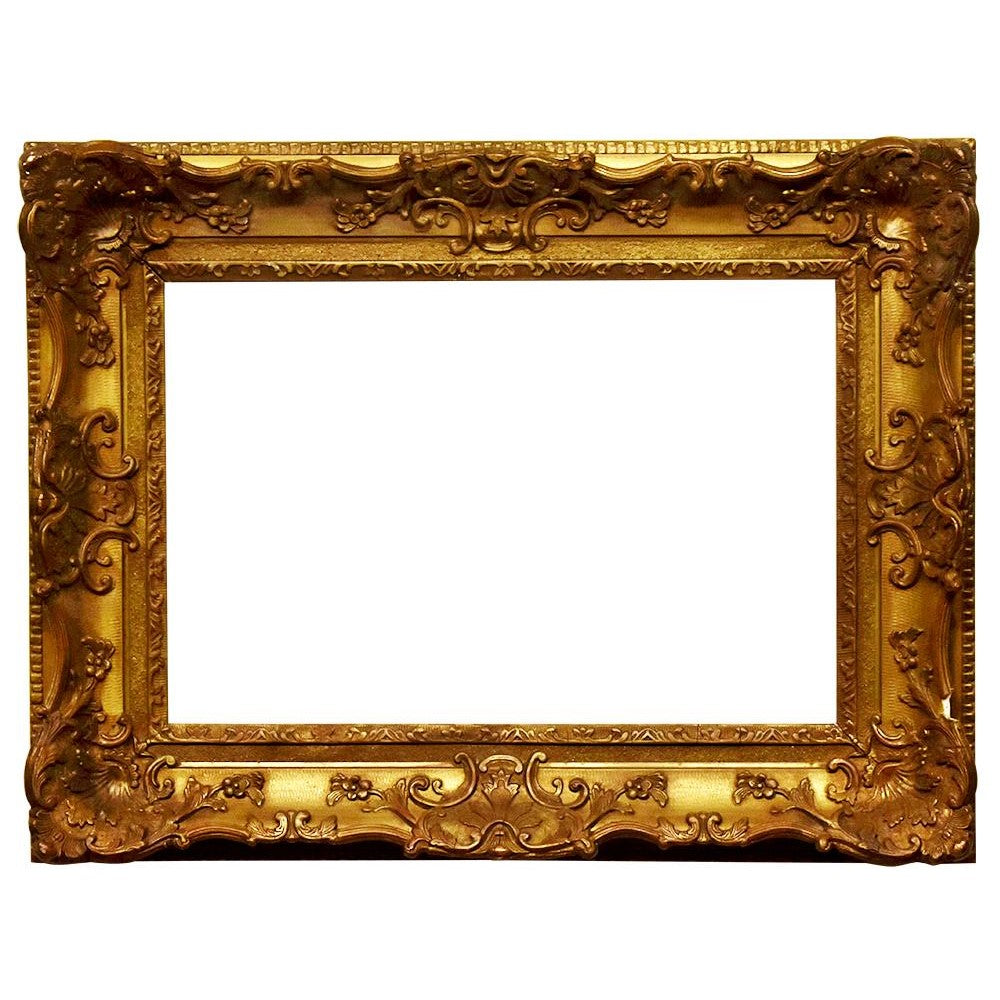 16x24 Inch Antique Gold Louis XV Style Picture Frame for canvas art Circa 1915 (20th Century American painting frame for sale).