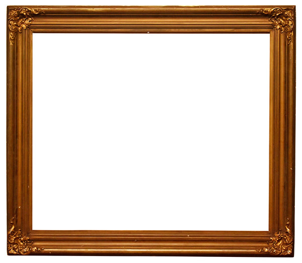 33x39 Inch Antique Bronze Picture Frame for canvas art circa 1910 (20th Century American painting frame for sale).
