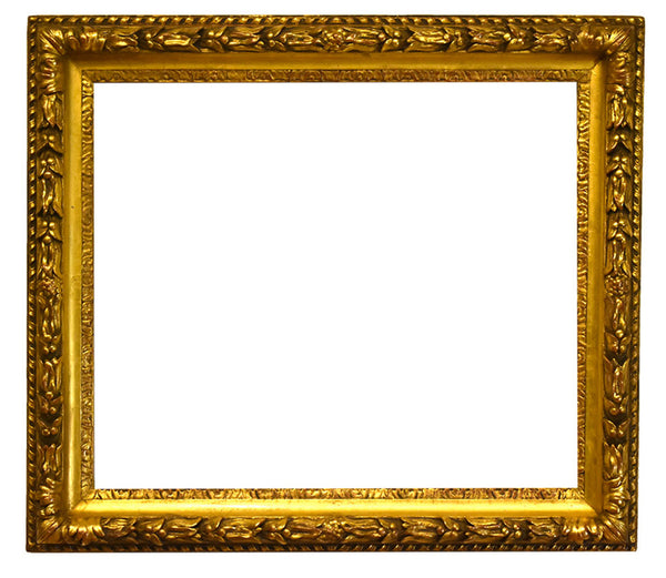 English 22x26 Inch Antique Gold Scoop Picture Frame For Canvas Art circa 1840 (19th century).