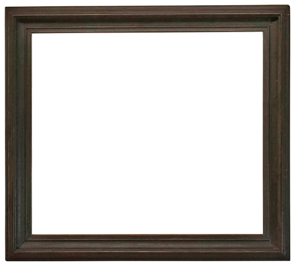 American 23x29 Inch Antique Brown Walnut Scoop Picture Frame for canvas art circa 1875 (19th century).