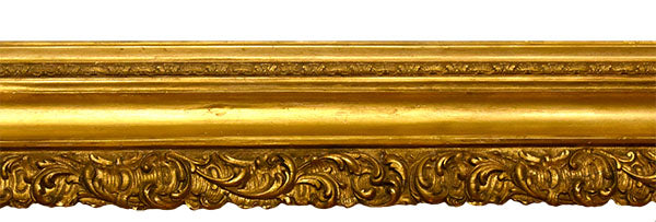 32x44 inch Antique Gold Scoop Picture Frame for canvas art, circa 1870 (19th century American picture frame for sale).