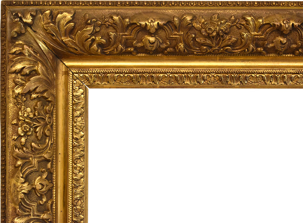 12x23 Inch Antique Gold Barbizon Picture Frame for canvas art circa 1890 (19th Century American painting frame for sale).