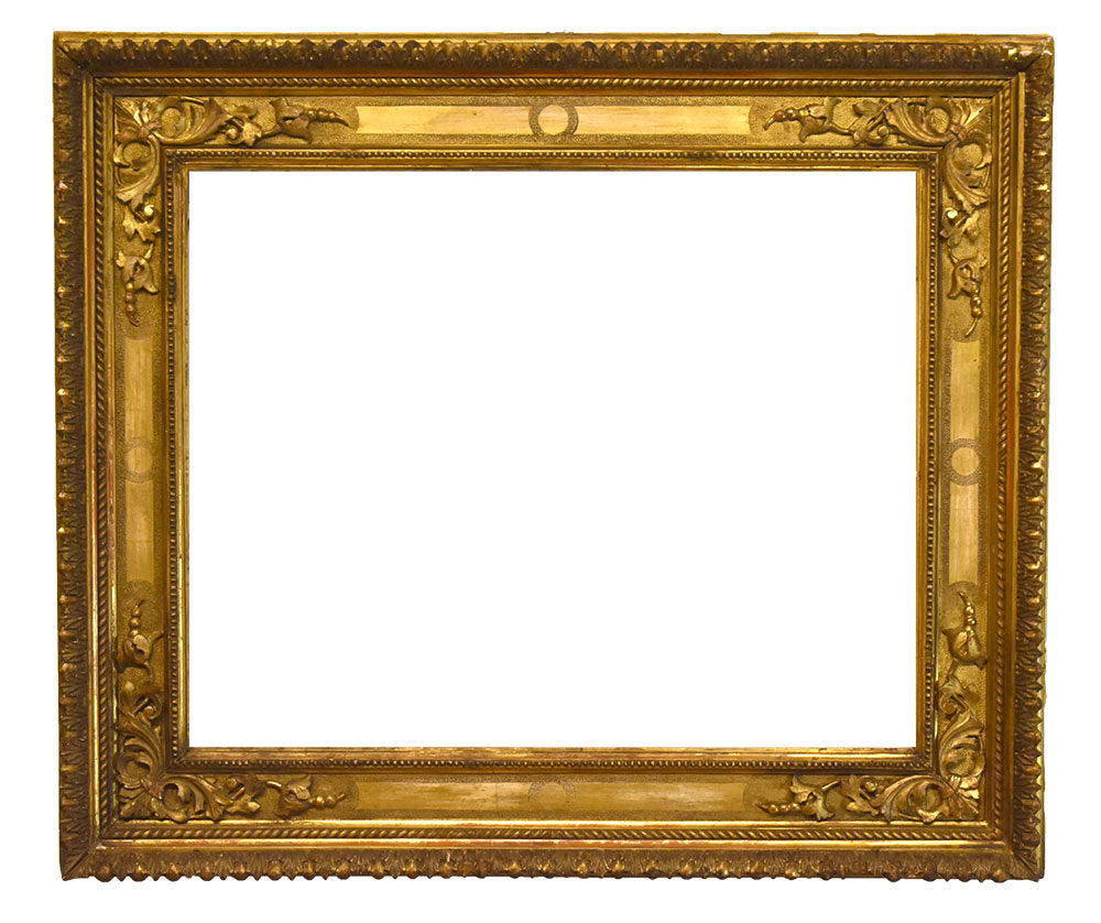 20x25 Inch Antique Gold Carved Cassetta Picture Frame for canvas art circa 1700s (18th century Italian painting frame for sale).