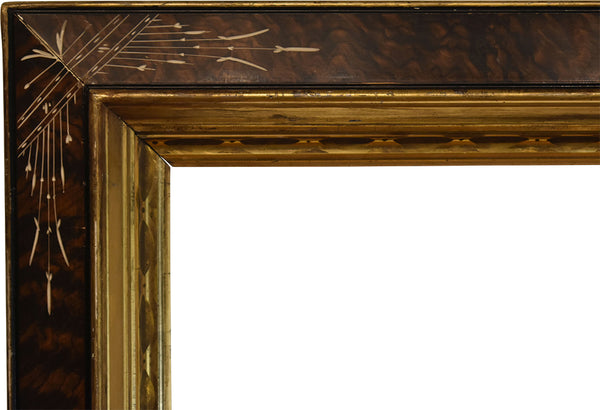 22x27 Inch Antique American Brown and Gold Picture Frame for canvas art circa 1880 (19th Century).