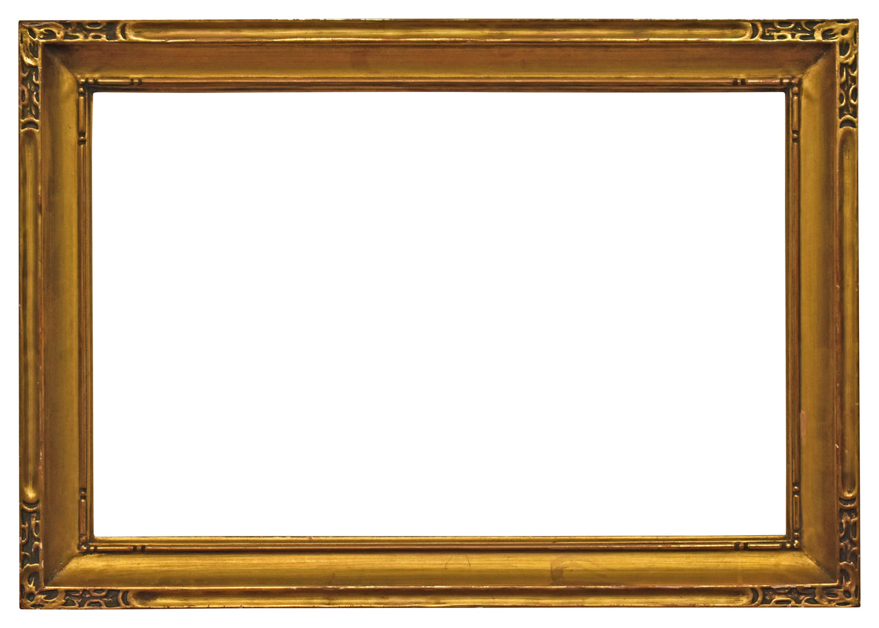 13x20 Inch Antique American Gold Arts and Crafts Picture Frame circa 1920 (20th Century).