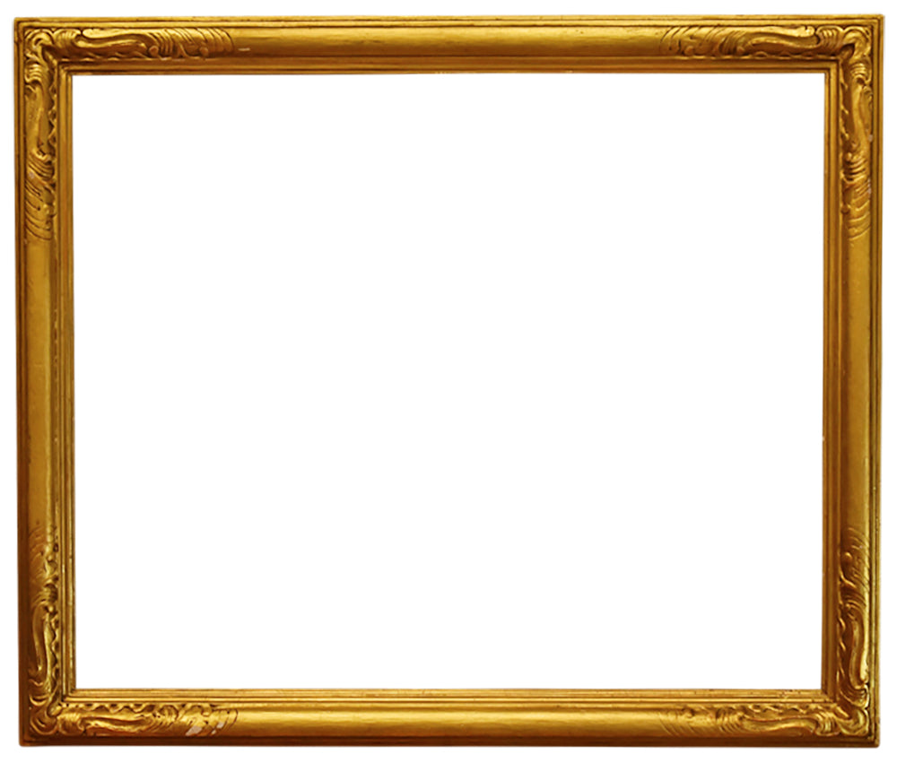 28x34 Inch Antique American Gold Arts and Crafts Picture Frame for canvas art circa 1910 (20th Century).