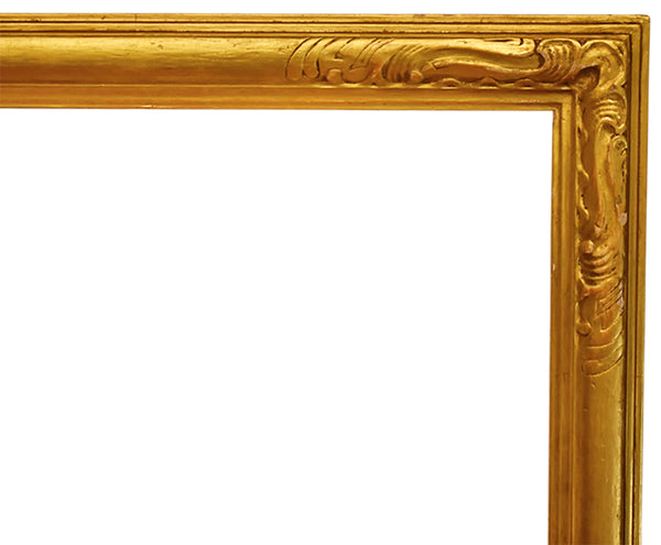 28x34 Inch Antique American Gold Arts and Crafts Picture Frame for canvas art circa 1910 (20th Century).