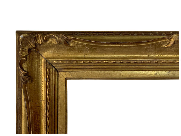 21x27 Inch Antique American Gold Arts And Crafts Picture Frame for canvas art circa 1915 (20th Century).