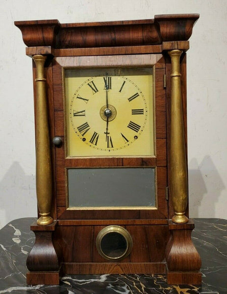 American Antique 10x16 inch Shelf Clock circa 1850.