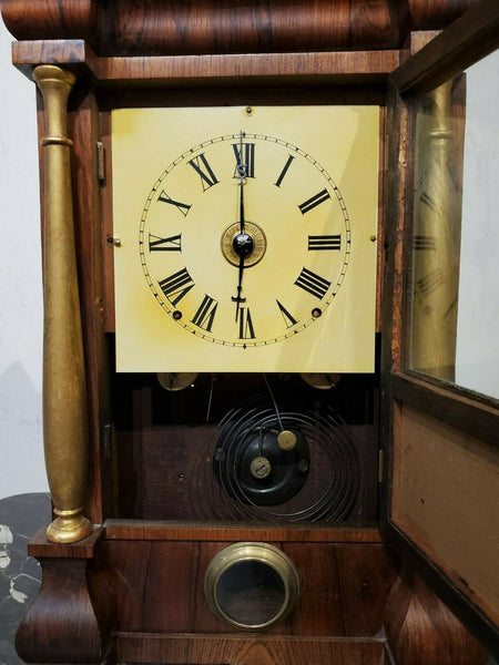 American Antique 10x16 inch Shelf Clock circa 1850.
