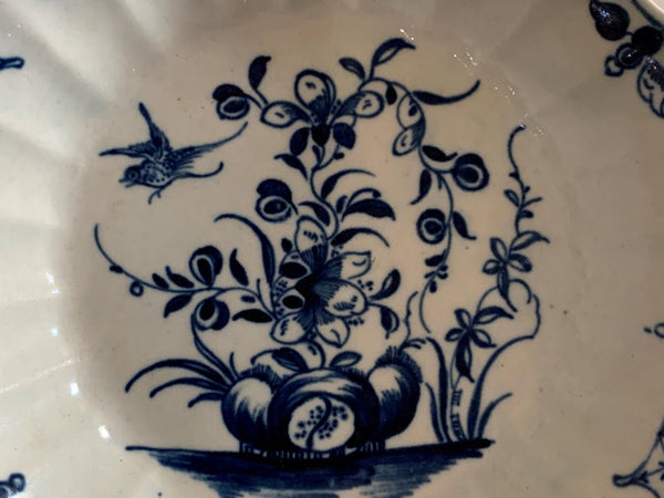 Antique Dr Wall Worcester Porcelain Blue White Bowl circa 1780 (18th century).